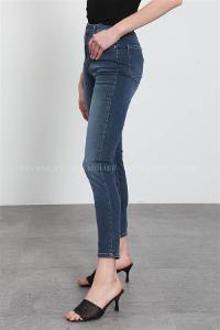 Denim Blue Pool Neck Combed Fabric Unprinted Dresess