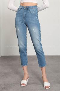 Denim Blue Pool Neck Combed Fabric Unprinted Dresess