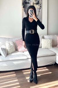 Black Crew Neck Long Arm Without Accessories Cotton Elastic Trousers Comfortable Suit