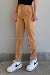 Camel Cotton High Waist Comfortable Pants