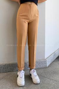 Camel Cotton High Waist Comfortable Pants