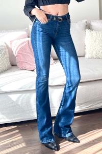 Dark Blue Denim High Waist Denim Pants