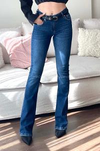 Dark Blue Denim High Waist Denim Pants