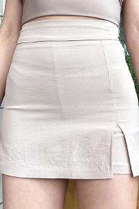Cream Cotton Unprinted Skirt