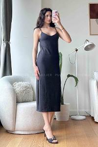 Anthracite Scope Neck Knitwear Unprinted Dresess