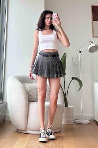 Anthracite Cotton Unprinted Skirt